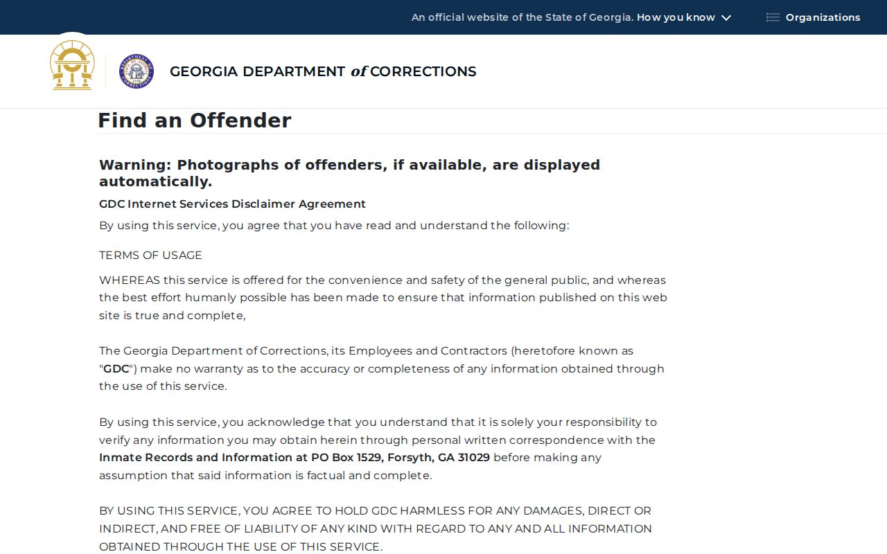 Sumter County arrest records GDC offender query
