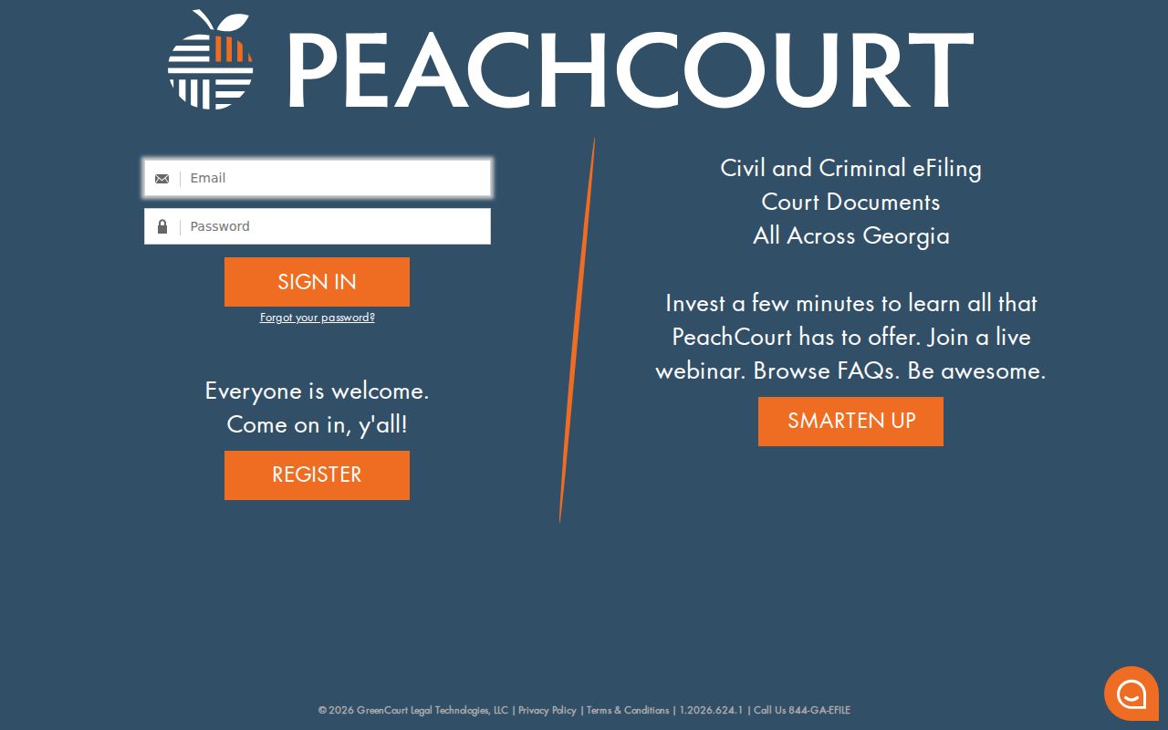 Sumter County criminal case PeachCourt account access